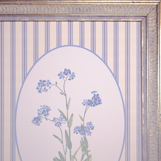 Blooms On Stripes Framed Wall Art