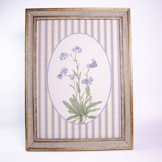 Blooms On Stripes Framed Wall Art