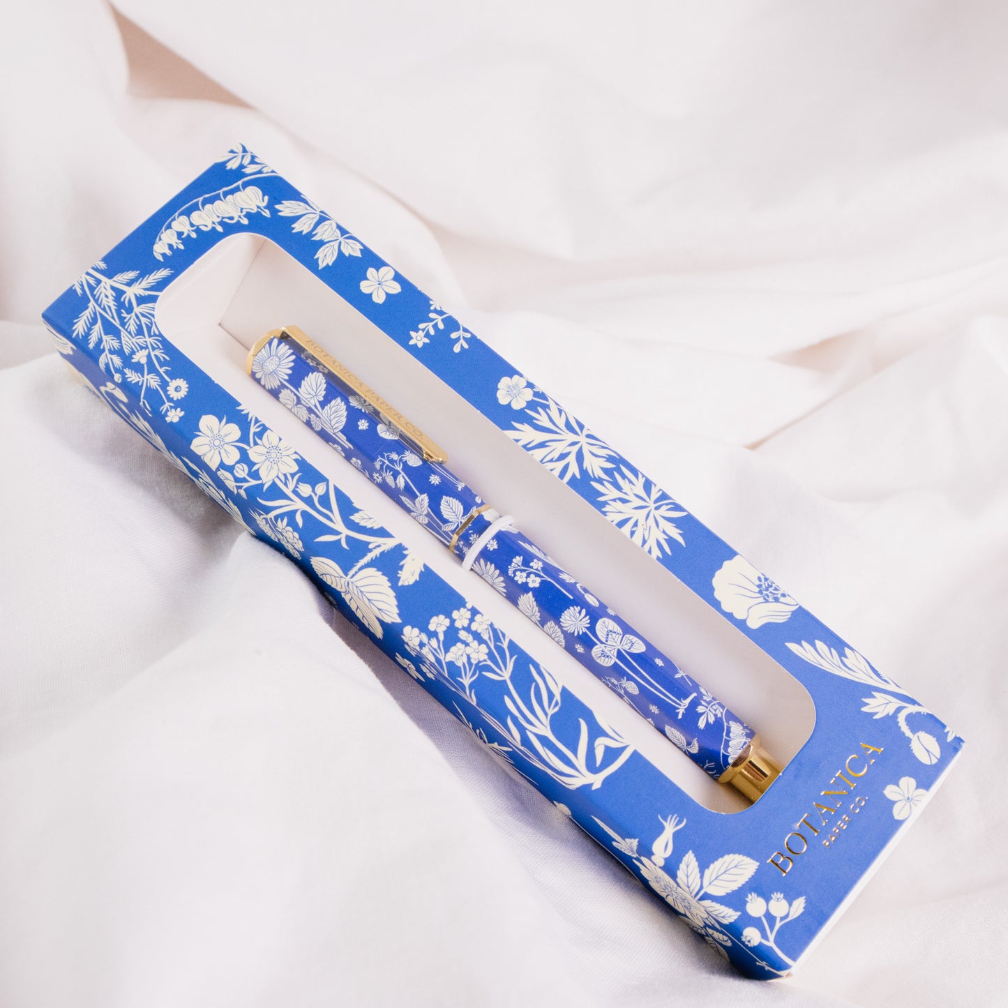 Blue Floral Rollerball Pen