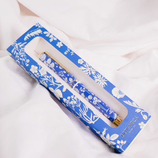 Blue Floral Rollerball Pen