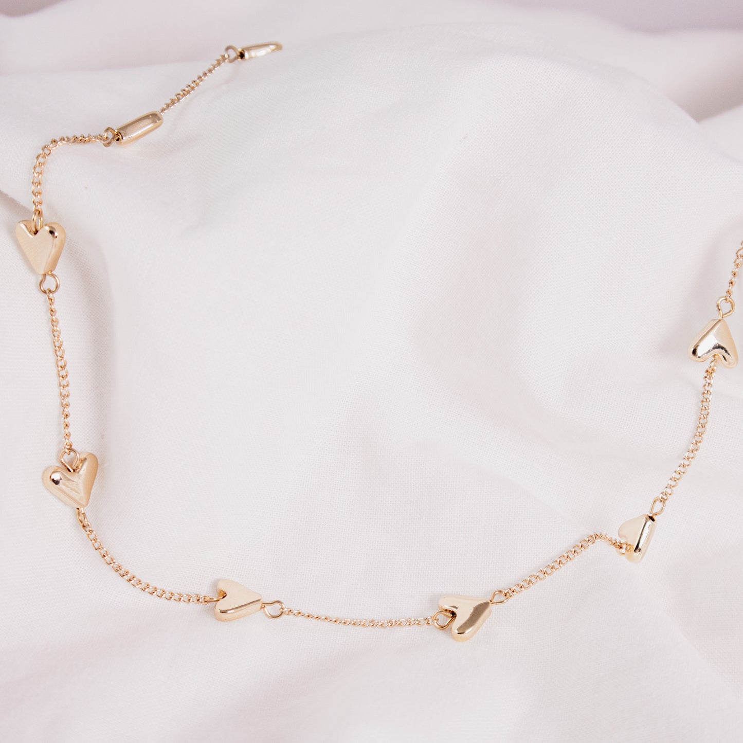 Puff Heart Chain Necklace