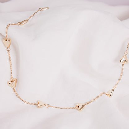 Puff Heart Chain Necklace
