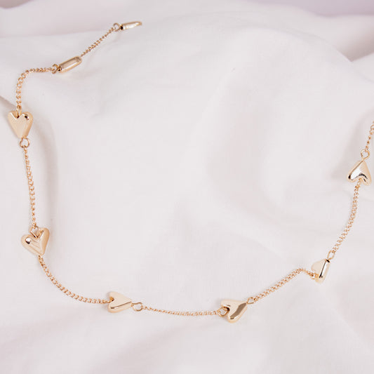 Puff Heart Chain Necklace