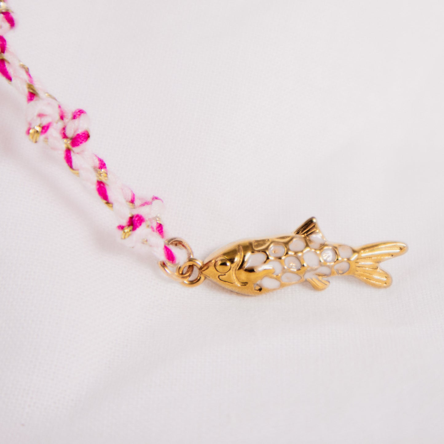 Pink Fish Cord Necklace