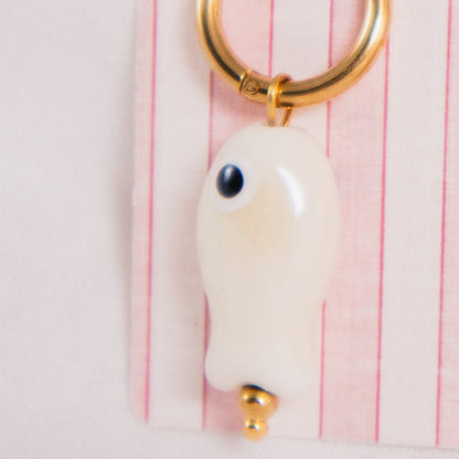 Gold Dipped White Fish Earrings