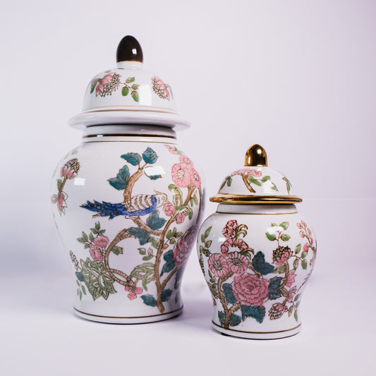 Multicolor Bird Ginger Jar