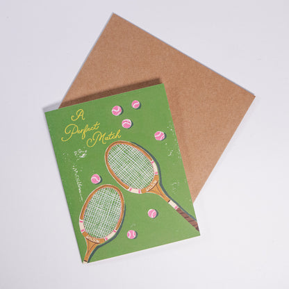 Perfect Match Tennis Greeting Card