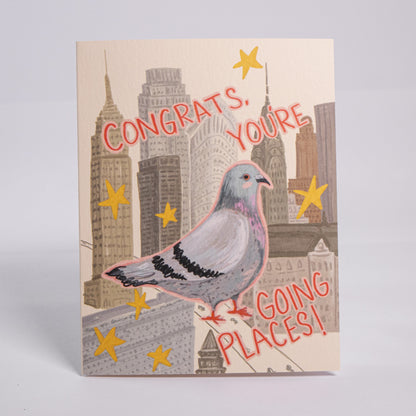 Going Places Pigeon Greeting Card