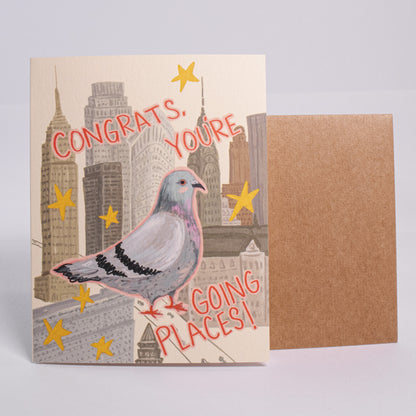 Going Places Pigeon Greeting Card