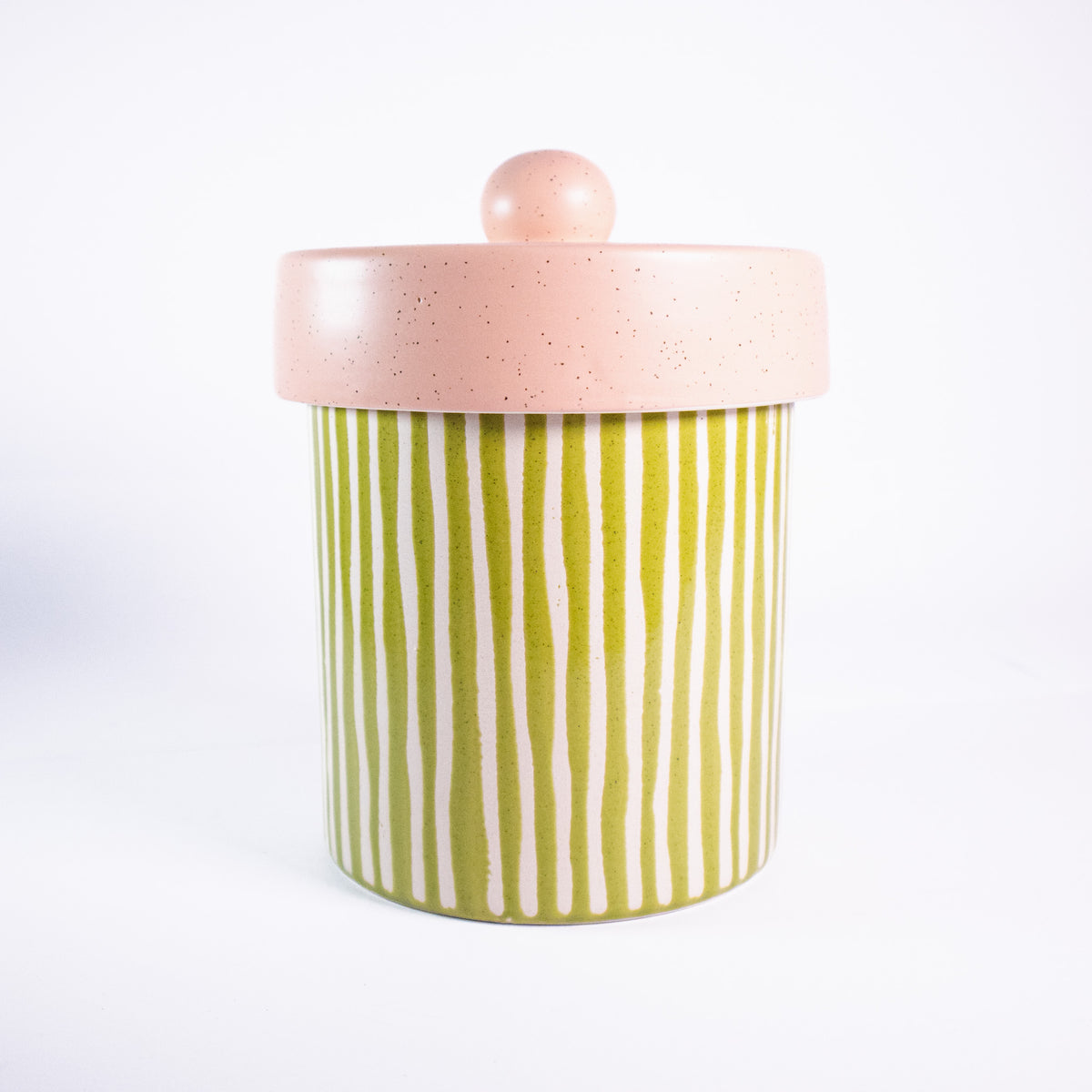 Green Striped Canister