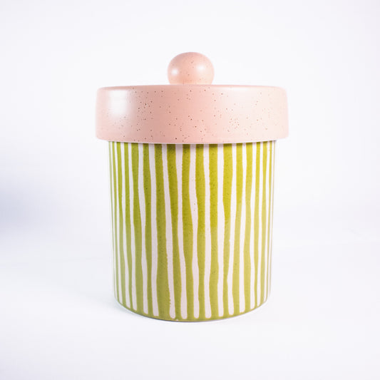 Green Striped Canister