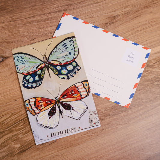 Vintage Butterflies Postcard