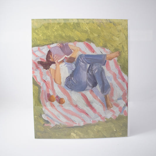 A Girl And Her Book Wall Art Print