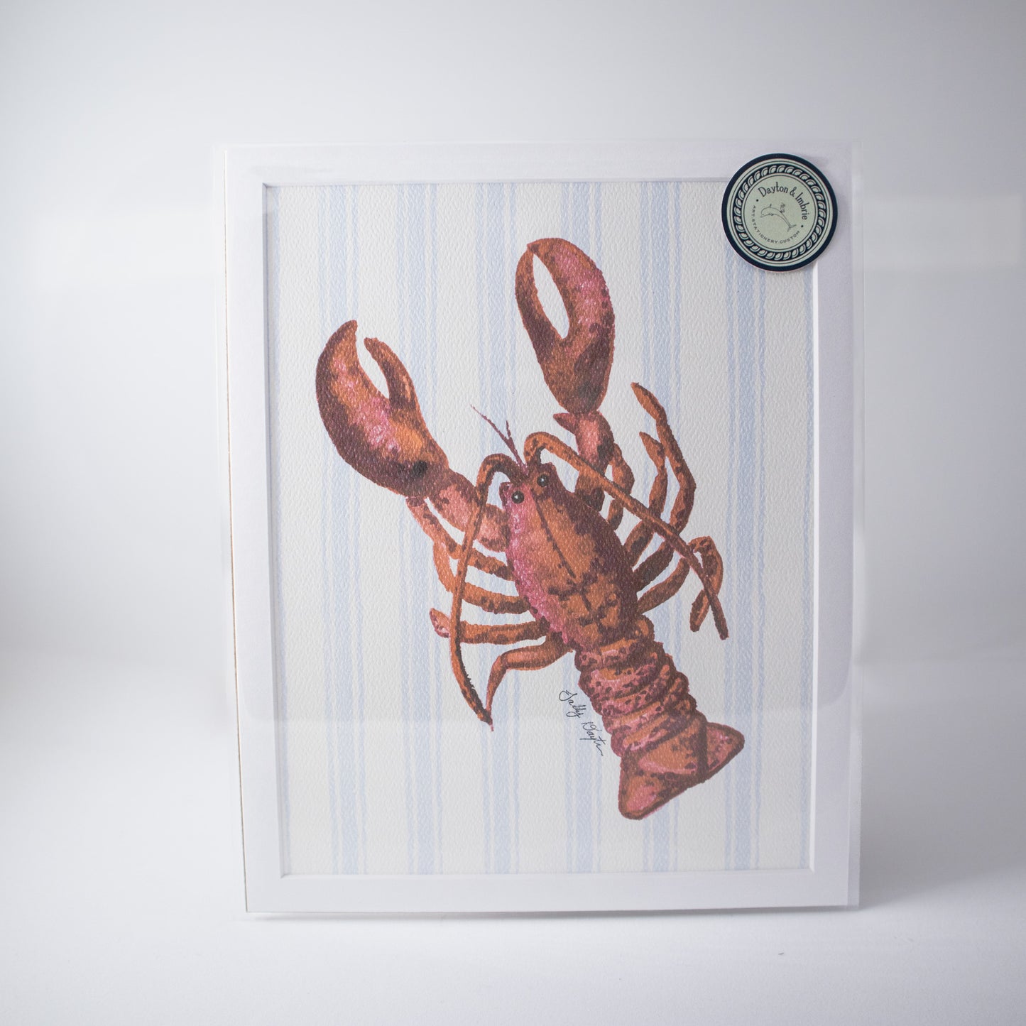 Striped Lobster Wall Art Print
