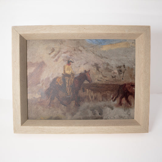 Cowboy At Work Framed Wall Art