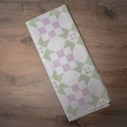 Garden Quilt Geometry Tea Towel