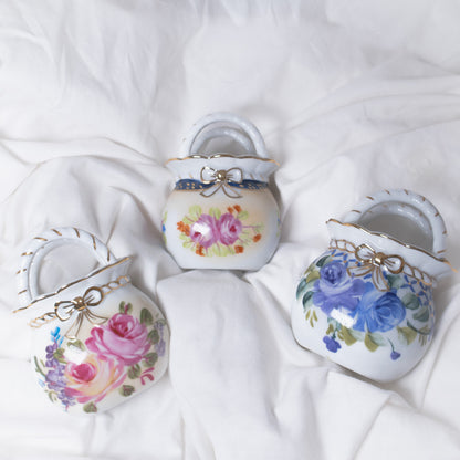 Mini Porcelain Floral Basket