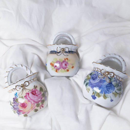 Mini Porcelain Floral Basket
