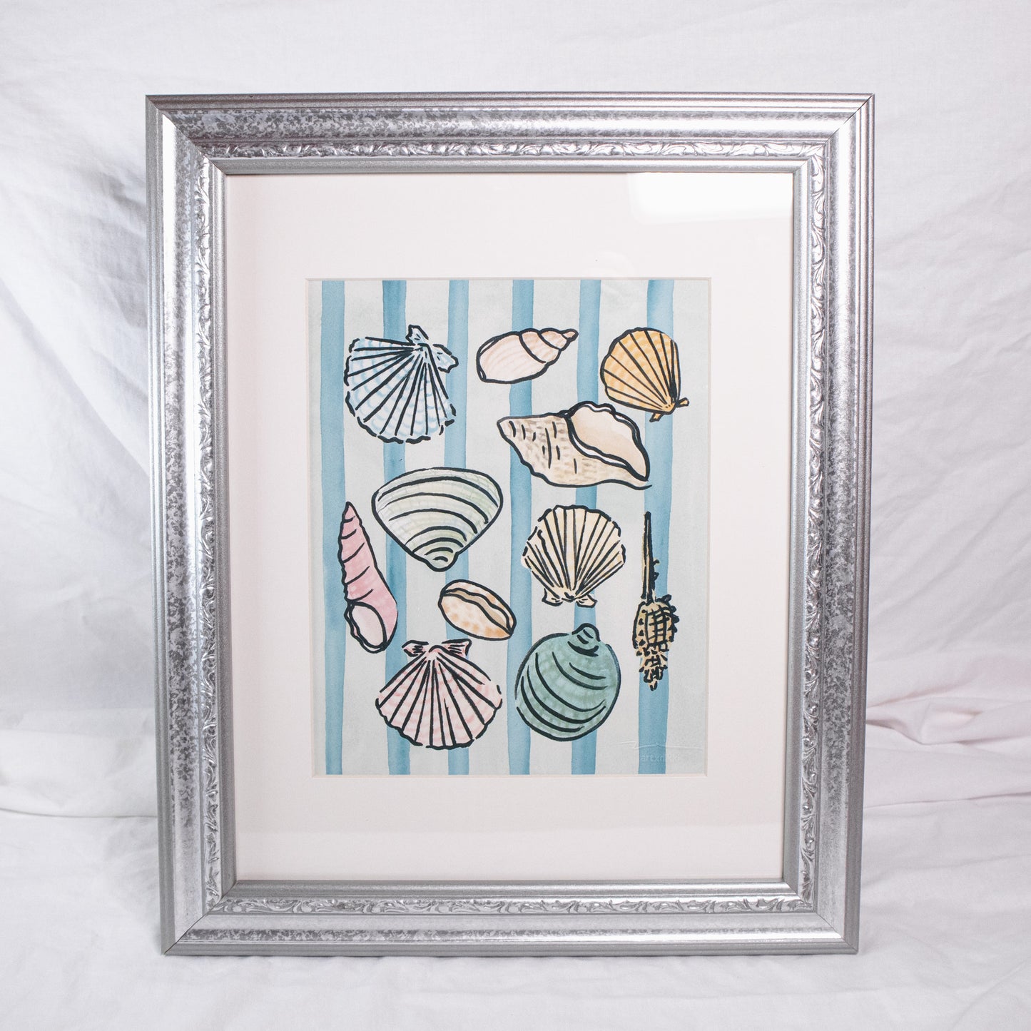 Shells And Stripes Wall Art Print