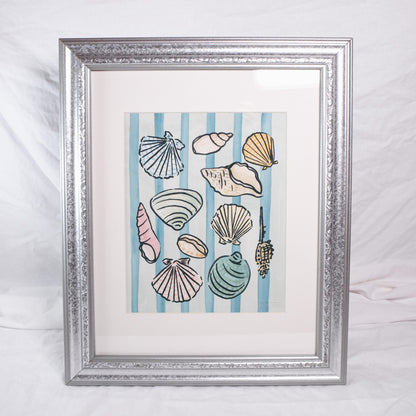 Shells And Stripes Wall Art Print