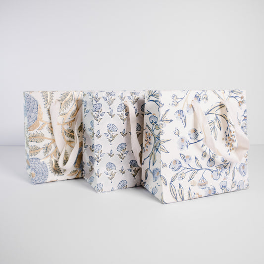 Small Blue Floral Gift Bag