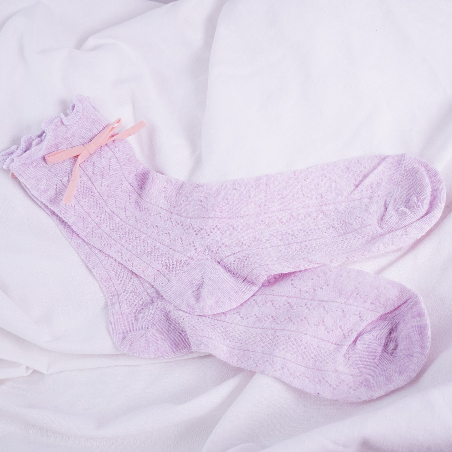 Pointelle Bow Socks