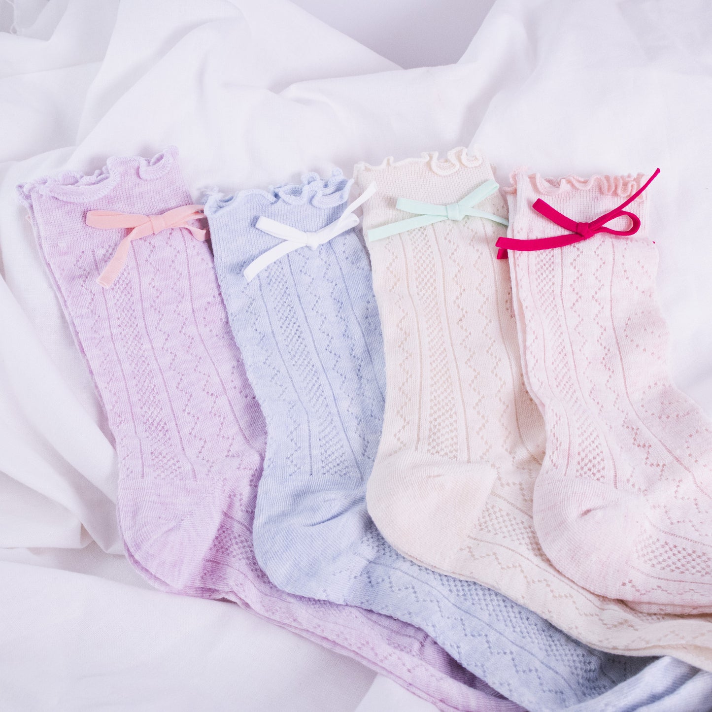 Pointelle Bow Socks