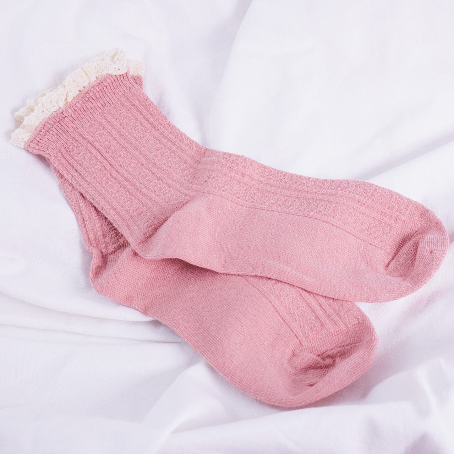 Ruffle Lace Knit Socks