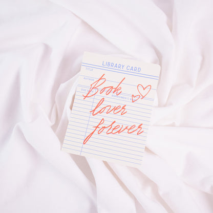 Book Lover Forever Library Card Sticker