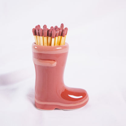 Ceramic Rain Boot Match Holder