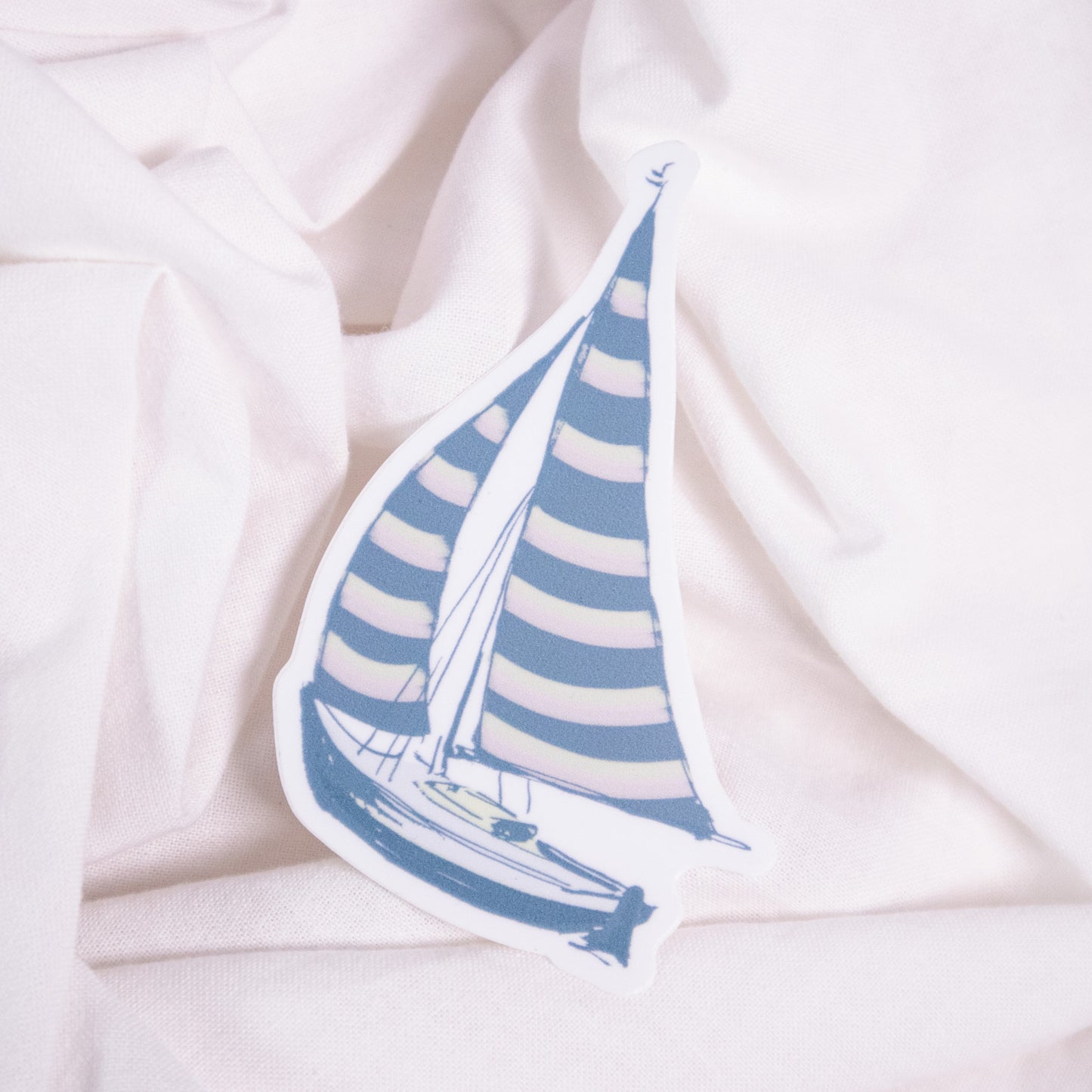 Striped Sailboat Sticker