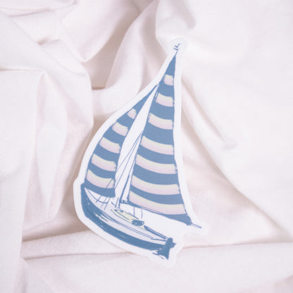 Striped Sailboat Sticker