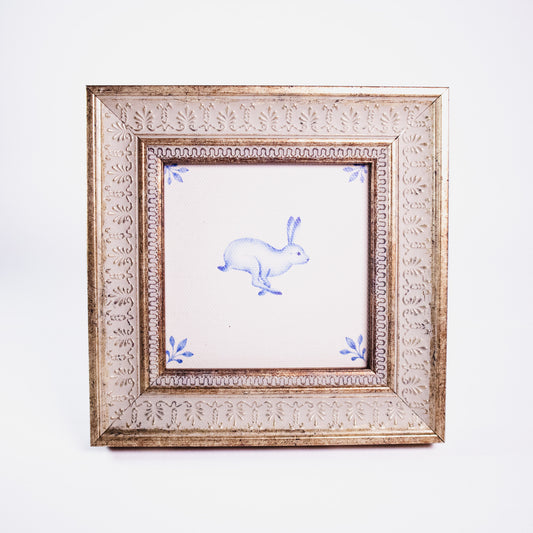 Delft Tile Rabbit Rabbit Framed Wall Art