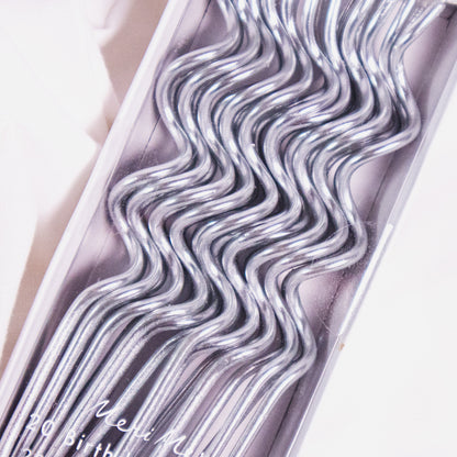 Silver Swirly Cake Candle Set By Meri Meri