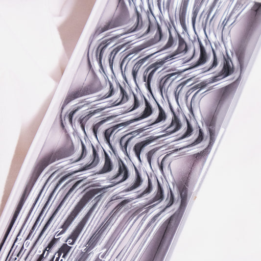 Silver Swirly Cake Candle Set By Meri Meri