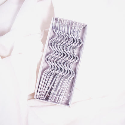 Silver Swirly Cake Candle Set By Meri Meri