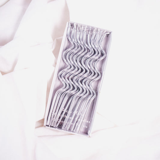 Silver Swirly Cake Candle Set By Meri Meri