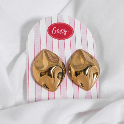 Gold Sculpted Stud Earrings