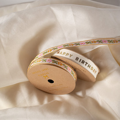 Pink Floral Vine Ribbon