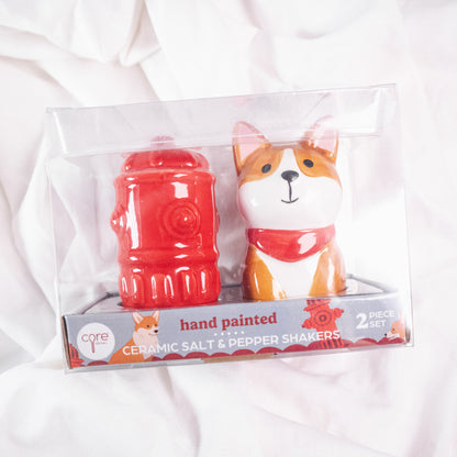 Dog and Fire Hydrant Salt and Pepper Shakers