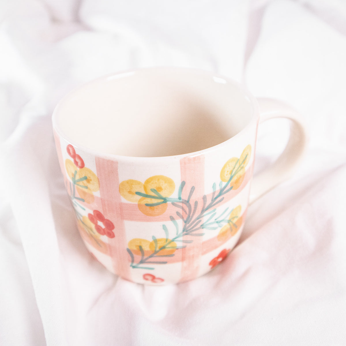 Botanical Gingham Mug