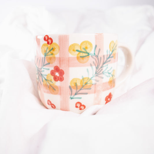 Botanical Gingham Mug