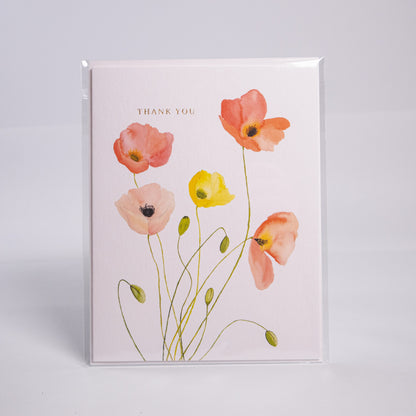 Thank You Poppies Greeting Card