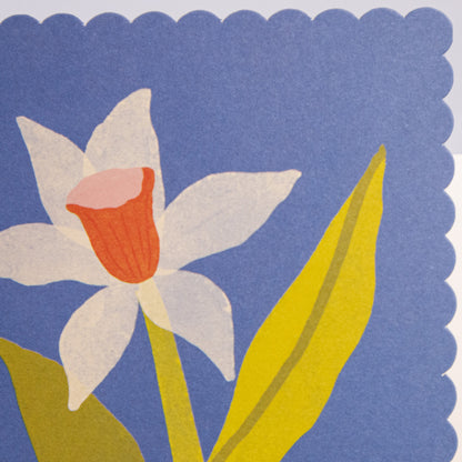 Scalloped Floral Thinking Of You Greeting Card