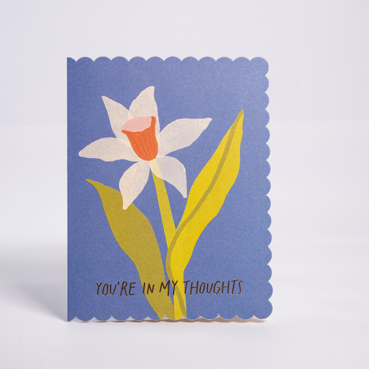 Scalloped Floral Thinking Of You Greeting Card
