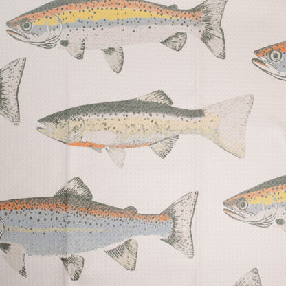 Hooked On Fishing Geometry Tea Towel