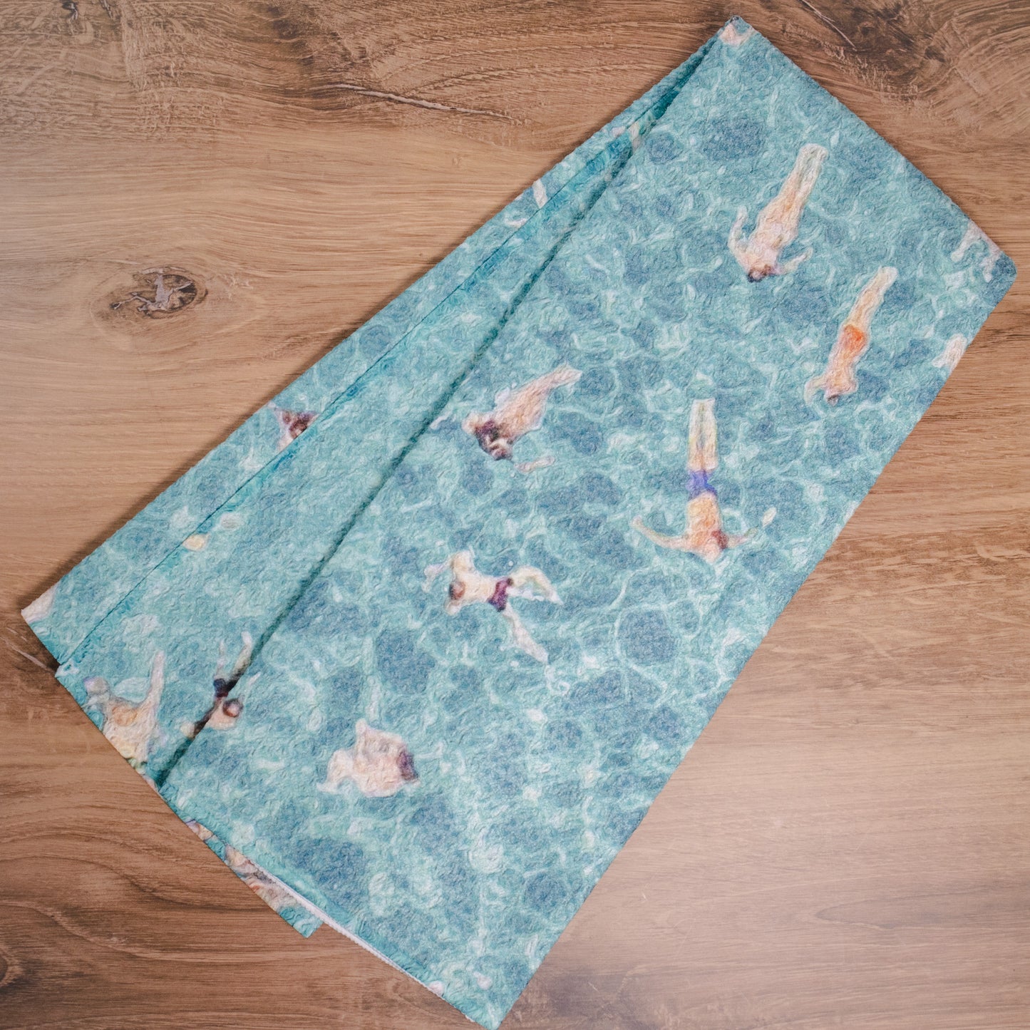 Swimming Crowd Geometry Tea Towel