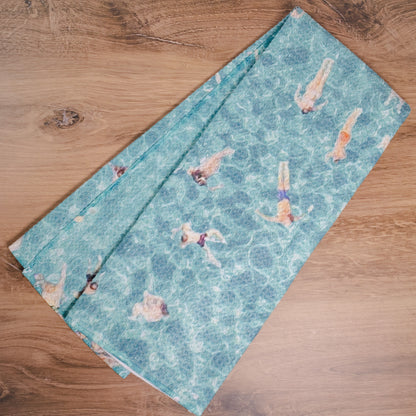 Swimming Crowd Geometry Tea Towel