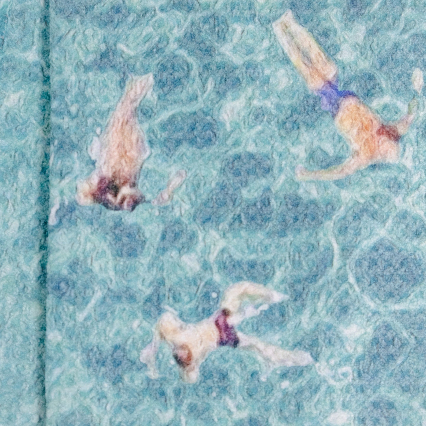 Swimming Crowd Geometry Tea Towel