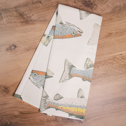 Hooked On Fishing Geometry Tea Towel